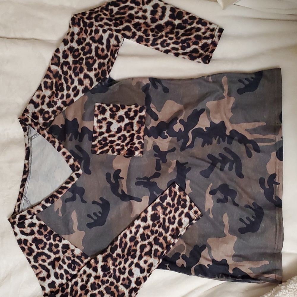Camo/ cheeta print boutique long sleeve shirt
